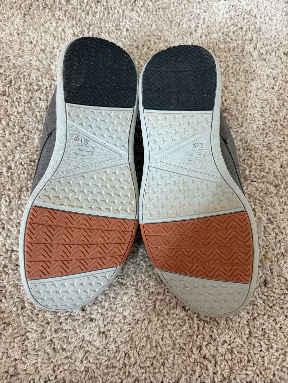 Skechers Men's Gray Canvas Boat Shoes with Brown Accent